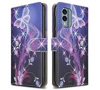 PIXFAB For Nokia X30 5G Leather Phone Case, Magnetic Closure Full Protection Book Folio Design, Wallet Case Cover [Card Slots] and [Kickstand] For Nokia X30 5G - Butterfly