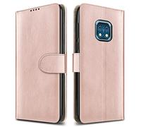PIXFAB For Nokia XR20 5G Leather Phone Case, Magnetic Closure Full Protection Book Folio Design, Wallet Case Cover [Card Slots] and [Kickstand] For Nokia XR20 5G - Rose Gold