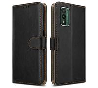 PIXFAB For Nokia XR21 Leather Phone Case, Magnetic Closure Full Protection Book Folio Design, Wallet Case Cover [Card Slots] and [Kickstand] For Nokia XR21 - Black
