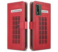 PIXFAB For Nokia XR21 Leather Phone Case, Magnetic Closure Full Protection Book Folio Design, Wallet Case Cover [Card Slots] and [Kickstand] For Nokia XR21 - Telephone Box