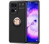 PIXFAB For Oppo Find X5 Pro 5G Case, Anti-Scratch Shockproof Slim Gel Rubber [Protective] Phone Case Cover, Magnetic Ring [Kickstand] With [360 Rotation] Case For Oppo Find X5 Pro 5G - Rose Gold