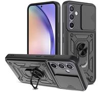 PIXFAB For Samsung Galaxy A15 Case, Shockproof Case with Camera Lens Protection, Protective Ring Armour Cover [Kickstand], Shock Absorption, Phone Case Compatible With Samsung Galaxy A15 - Black