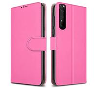 PIXFAB For Sony Xperia 1 IV 5G Leather Phone Case, Magnetic Closure Full Protection Book Folio Design, Wallet Case Cover [Card Slots] and [Kickstand] For Sony Xperia 1 IV 5G - Pink