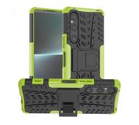 PIXFAB For Sony Xperia 10 V Shockproof Case, Hybrid [Tough] Rugged Armor Protective Cover, Phone Case Cover With Built-in [Kickstand] - Green