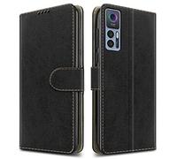 PIXFAB For TCL 30 / TCL 30+ Plus Leather Phone Case, Magnetic Closure Full Protection Book Folio Design, Wallet Case Cover [Card Slots] and [Kickstand] For TCL 30 / TCL 30 Plus - Black
