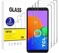 PIXFAB for TCL 403 Tempered Glass, Screen Protector Anti Scratch and Anti Shatter Film, [Case Friendly] HD Clear Premium, 9H Tempered Glass for TCL 403 [Pack of 3]