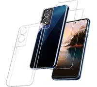 PIXFAB for TCL 50 SE Case, [Ultra Slim] Scratch Resistant TPU Gel Rubber Soft Skin Silicone [Protective Case] Cover and [2 Pack] Tempered Glass Screen Protector for TCL 50 SE - Clear