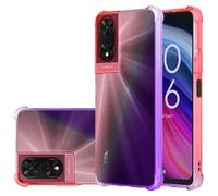 PIXFAB for TCL 505 Clear Case, Shockproof [Ultra Slim] Scratch Resistant Gel Rubber Silicone [Protective Case] Gradient Phone Cover for TCL 505 - Pink/Purple