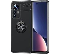 PIXFAB For Xiaomi 12 Pro 5G Case, Anti-Scratch Shockproof Slim Gel Rubber [Protective] Phone Case Cover, Magnetic Ring [Kickstand] With [360 Rotation] Case For Xiaomi 12 Pro 5G - Black