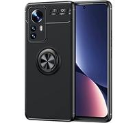 PIXFAB For Xiaomi 12T / 12T Pro Case, Anti-Scratch Shockproof Slim Gel Rubber [Protective] Phone Case Cover, Magnetic Ring [Kickstand] With [360 Rotation] Case For Xiaomi 12T / 12T Pro - Black