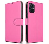 PIXFAB For Xiaomi Poco M5 Leather Phone Case, Magnetic Closure Full Protection Book Folio Design, Wallet Case Cover [Card Slots] and [Kickstand] For Xiaomi Poco M5 - Pink
