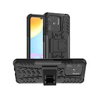 PIXFAB For Xiaomi Redmi 10C Case, Shockproof Case, Hybrid [Tough] Rugged Armor Protective Cover, Phone Case Cover With Built-in [Kickstand] For Xiaomi Redmi 10C - Black