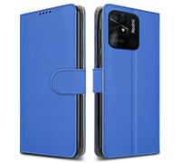 PIXFAB For Xiaomi Redmi 10C Leather Phone Case, Magnetic Closure Full Protection Book Folio Design, Wallet Case Cover [Card Slots] and [Kickstand] For Xiaomi Redmi 10C (6.71") - Blue