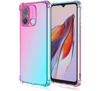 PIXFAB For Xiaomi Redmi 12C Clear Case, Shockproof [Ultra Slim] Scratch Resistant Gel Rubber Silicone [Protective Case] Gradient Phone Cover For Xiaomi Redmi 12C - Pink/Green