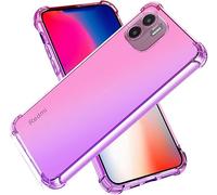PIXFAB For Xiaomi Redmi A1 2022 / Redmi A2 Clear Case, Shockproof [Ultra Slim] Scratch Resistant Gel Rubber Silicone [Protective Case] Gradient Phone Cover For Xiaomi Redmi A1 (2022) - Pink/Purple