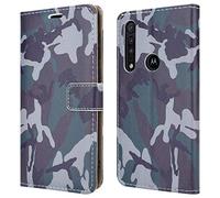PIXFAB Leather Case For Motorola Moto G8 Plus XT2019 (6.3"), Magnetic Closure Full Protection Book Design Wallet Cover with [Card Slots] and [Kickstand] For Moto G8 Plus - Camouflage