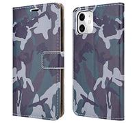 PIXFAB Premium Leather Cover For Apple iPhone 11 (6.1"), Magnetic Closure Full Protection Book Design Wallet Cover with [Card Slots] and [Kickstand] With Screen Protector For iPhone 11 - Camouflage