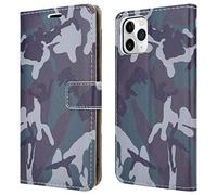 PIXFAB Premium Leather Cover For Apple iPhone 11 Pro (5.8") Phone Case, Magnetic Closure Full Protection Book Design Wallet Flip with [Card Slots] and [Kickstand] With Screen Protector - Camouflage