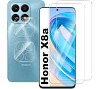 PIXFAB Screen Protector for Honor X8A Tempered Glass + Camera Lens Protector, [4 in 1], 9H Anti Scratch and Anti Shatter Film, [Case Friendly] HD Clear Premium, [2 Pack each]