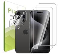 PIXFAB Screen Protector for iPhone 16 Pro Max Tempered Glass + Camera Lens Protector, [4 in 1], 9H Anti Scratch and Anti Shatter Film, [Case Friendly] HD Clear Premium, [2 Pack each]