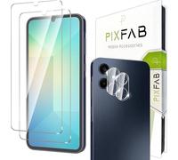 PIXFAB Screen Protector for Samsung Galaxy A06 Tempered Glass + Camera Lens Protector, [4 in 1], 9H Anti Scratch and Anti Shatter Film, [Case Friendly] HD Clear Premium, [2 Pack each]