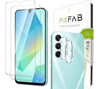 PIXFAB Screen Protector for Samsung Galaxy A16 Tempered Glass + Camera Lens Protector, [4 in 1], 9H Anti Scratch and Anti Shatter Film, [Case Friendly] HD Clear Premium, [2 Pack each]