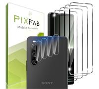 PIXFAB Screen Protector for Sony Xperia 10 V Tempered Glass + Camera Lens Protector, [4 in 1], 9H Anti Scratch and Anti Shatter Film, [Case Friendly] HD Clear Premium, [2 Pack each]