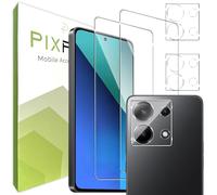 PIXFAB Screen Protector for Xiaomi Redmi Note 13 5g Tempered Glass + Camera Lens Protector, [4 in 1], 9H Anti Scratch and Anti Shatter Film, [Case Friendly] HD Clear Premium, [2 Pack each]