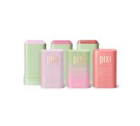 Pixi Beauty Beaming Bliss On-the-Glow Trio | Hydrating Tinted Moisture Stick Blush Bronzer and Highlighter Set | Travel Size Vegan and Paraben-Fre
