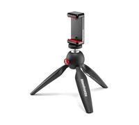Manfrotto Pixi Mini Tripod with Smartphone Clamp black (Made in Italy)