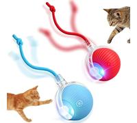 Pixibond 2 PACK Interactive Cat Toys Ball for Indoor Cats, Automatic Fast Rolling Kitten Toys, Motion-Activated, 360° Rotation, Cats Dogs Chase Ball Toy Cat Enrichment Toys for Bored Indoor Cats