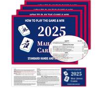 Pixibond Mahjong Cards 2025, 4 PCS Mah Jongg Cards Large Print, Easy to Read Mahjong Rule Guide Mahjong Accessories and Gifts for Women Man Mahjong Beginners