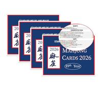 Pixibond Mahjong Cards 2026, Set of 4 Mah Jongg Card Large Print, Easy to Read Rule Cards for Mah Jongg, Perfect Mahjong Accessories and Gifts for Mahjong Beginners (Blue)