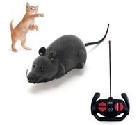 Pixibond Remote Control Rat Mouse Cat Toy Realistic RC Fake Rat Mouse Toy Flocking Wireless Chasing Electronic Interactive Cat Toys Prank Joke Scary Trick Rats for Cats Pets Novelty Gift (Grey)