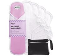 Pixie Cotton Cloth Pads - 100% Organic Reusable Cotton -Ranked 1 for Softest Menstrual Pads - Machine Washable & Includes Free Wet Bag - Menstrual Liner Pads - Sanitary Napkins (Set of 5 Medium)