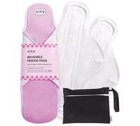 Pixie Cotton Cloth Pads - 100% Organic Reusable Cotton -Ranked 1 for Softest Menstrual Pads - Machine Washable & Includes Free Wet Bag - Menstrual Liner Pads - Sanitary Napkins (Set of 3 Larges)