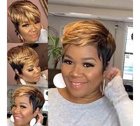 Pixie Cut Wigs for Black Women Human Hair Short Pixie Cut Wigs Human Hair Short Pixie Cut Bob wig for Daily Use cosplay party 4 inch