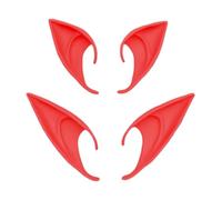 Pixie Elf Ear Fairy Ears Cosplay Halloween Party Dress Up Costume Masquerade Ball Elven Vampire Ears(2 Pair) (Red)