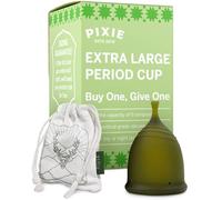 Pixie Menstrual Cup - No Metals or Toxins - 100% Medical-Grade Silicone - Ranked 1 for The Most Soft Reusable Period Cup - Wear 12 Hours - Tampon Alternative - Buy One We Give One (XL)