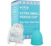 Pixie Menstrual Cup - No Metals or Toxins - 100% Medical-Grade Silicone - Ranked 1 for The Most Soft Reusable Period Cup - Wear 12 Hours - Tampon Alternative - Buy One We Give One (XS)