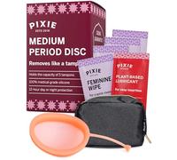 Pixie Menstrual Disc for Feminine Care - Ranked 1 for Best Tampon Alternative Period Disc - 100% Medical-Grade Silicone - Removes Like a Tampon - Wear 12 Hours - Capacity of 5 Tampons (Plum, Medium)