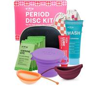 Pixie Menstrual Disc Kit for Feminine Care - Pixie Discs are Designed to Remove Like Tampons - 100% Medical-Grade Silicone - Best Period Disc Starter Kit - Proven to Become A Successful Disc User