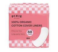 Pixie Organic Cotton Panty Liners for Women - Long Wrapped Pantiliners - Light Absorbency & Ultra-Thin - Leak-Proof, Hypoallergenic & Unscented for Feminine Care - Compostable - 88 Count