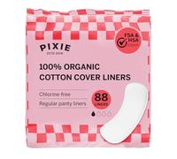 Pixie Organic Cotton Panty Liners for Women - Regular Pantiliners - Light Absorbency & Ultra-Thin - Leak-Proof, Hypoallergenic & Unscented - Compostable - 88 Count