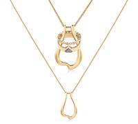 Pixie Wing Venus Ring Keeper Necklace, 18K Gold-Plated Ring Holder Necklace for Women, Yellow Gold, 17.7" Chain with Extender