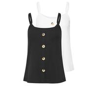 PixieGirl Petite 2 PACK Black & White Button Down Cami Tops Petite
