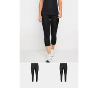 Pixiegirl Petite 2 Pack Cropped Leggings In Black Black 14