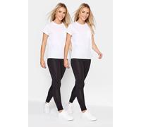 PixieGirl 2 Pack Black Basic Stretch Leggings Petite