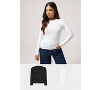 Pixiegirl Petite 2 Pack Long Sleeve Tops In White White 10