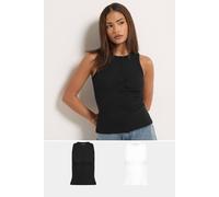 Pixiegirl Petite 2 Pack Ribbed Button Vest Top Multi 8